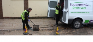 Suddenstrike Cheshire | Draincare | Men cleaning drain